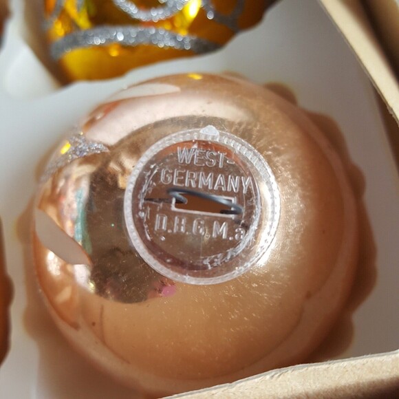 6 Vintage Glass Christmas Ornaments with Glitter Rauch German Misc - Picture 10 of 10